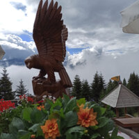 Holzfigur vom Restaurant Frommes-Alp Fam. Schmid KG